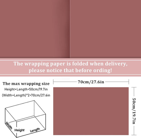 JarThenaAMCS 12 Sheets Dusty Pink Wrapping Paper - Not Roll - 6 Colors Gradient Pink Gift Wrap Paper Folded Flat DIY Craft Art Paper for Wedding Birthday Baby Shower Party, 19.7 x 27.6 Inch