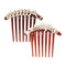 Honbay 2PCS 7 Teeth Hair Side Combs - Pearl Crystal Rhinestone Floral Twist Combs, Decorative Hair Accessories for Women
