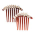 Honbay 2PCS 7 Teeth Hair Side Combs - Pearl Crystal Rhinestone Floral Twist Combs, Decorative Hair Accessories for Women