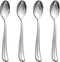 WDF 100 Pack Silver Plastic Spoons Disposable, 6.9 Inch Heavy Duty Spoons for Parties, Weddings