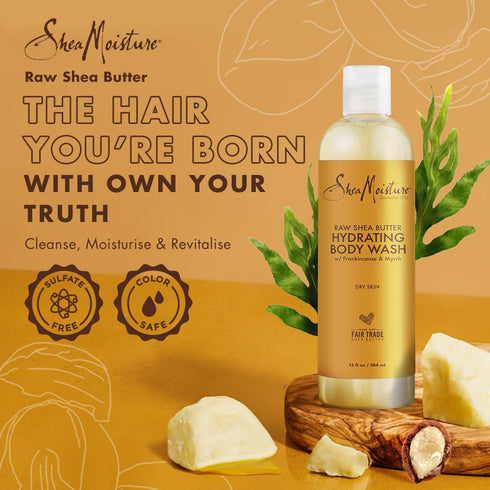 Sheamoisture Hydrating Body Wash for Dry Skin - Raw Shea Butter, 13 fl oz