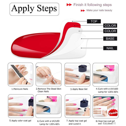 Vishine Gelpolish Lacquer, Shiny Color Soak Off UV LED Gel Nail Polish, Glitter Red (1550)