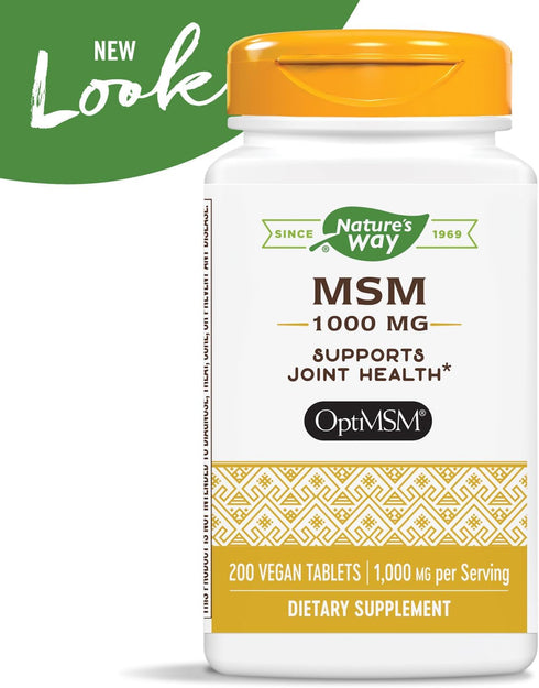 Nature's Way MSM 1000 mg, Joint Health Supplement, 200 Tablets, Gluten-Free & Vegan
