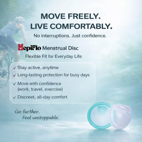 HepiFlo 2 12-Hour Menstrual Disc Combo Reusable Disc in Sizes (Small & Large) Medical-Grade Silicone, Leak-Free