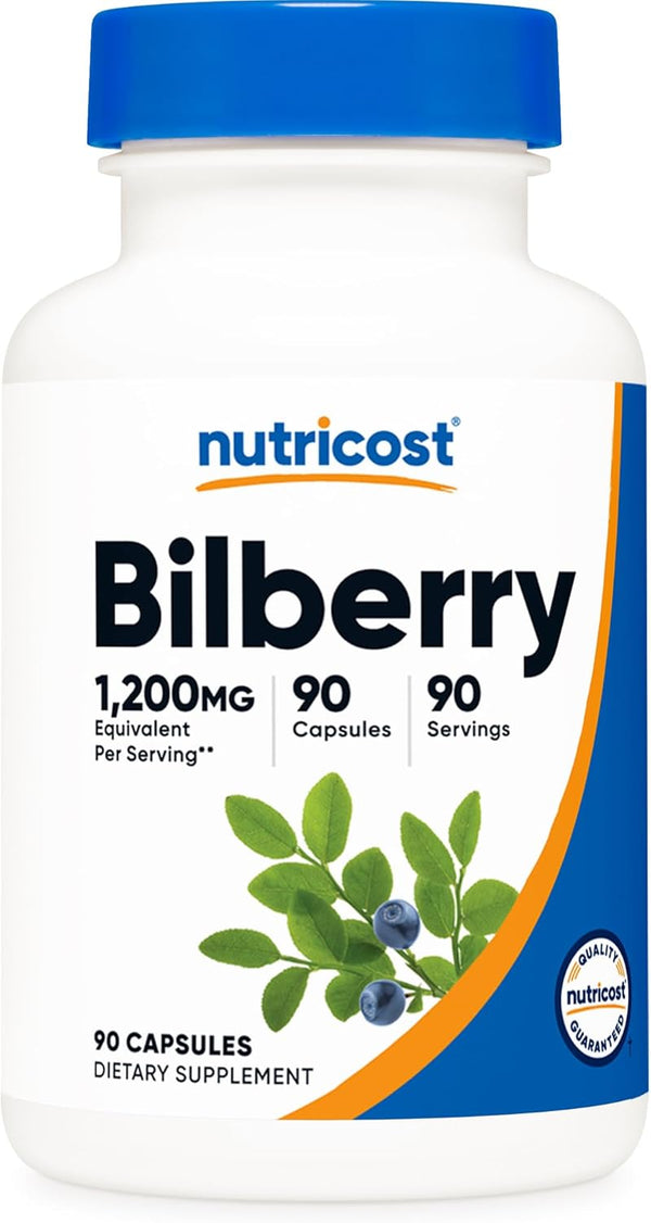 Nutricost Bilberry Capsules 1200mg Equivalent, 90 Vegetarian Capsules, Gluten Free and Non-GMO