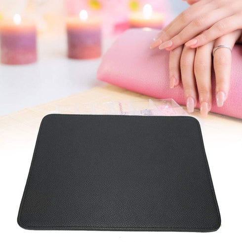 Manicure Mat, Reusable Hand Cushion Pad for Nail Art Desk Mat, Nail Salon Tools Accessory (Black)
