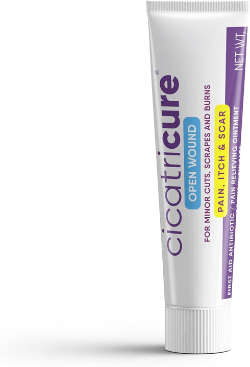 Cicatricure Open Wound Care, First Aid Antibiotic Ointment for Pain Relief, 1 oz, Pack of 2