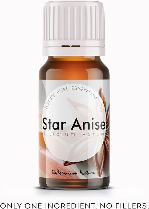 THE PREMIUM NATURE 100% 0.34 oz Star Anise Essential Oil | Sweet, Licorice-Like Aroma | Pure & Natural | for Diffuser