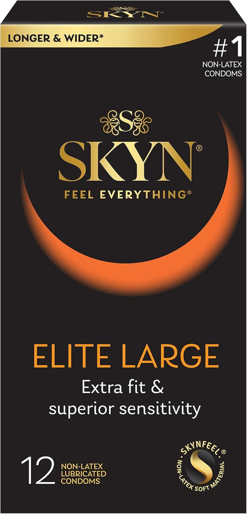 SKYN (12 Count) Elite Large and Extra Lube Ultra-Thin Lubricated Latex-Free Condoms