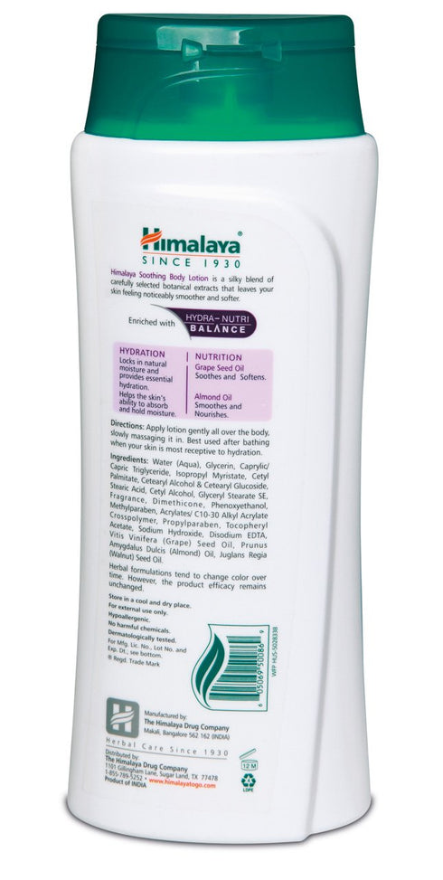 Himalaya Soothing Body Lotion for Dry Skin, with Grape Seed and Almond Oil, Soothes and Moisturizes 13.53 oz (400 ml)