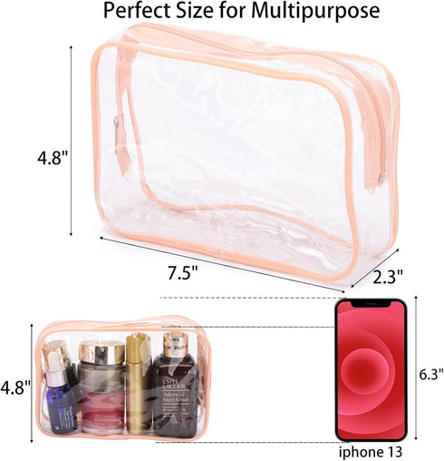 Tbestmax 10 Pack Clear Cosmetic Bags Portable Waterproof TSA Approved Travel Toiletry Bags Organizer