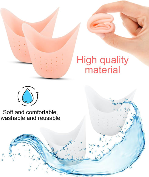 8Pcs BLATOWN Silicone Toe Protectors, Gel Toe Pads for Pain Relief, Fit for High Heel, Ballet, Point Shoes (Beige)