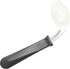 Rehabilitation Advantage Right Handed Grip Easy Coated Offset Spoon, Gray