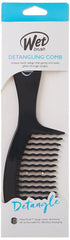 Wet Brush Detangling Comb, Black - Wide Tooth Hair Detangler with WaveTooth Design for Pain-Free Tangles