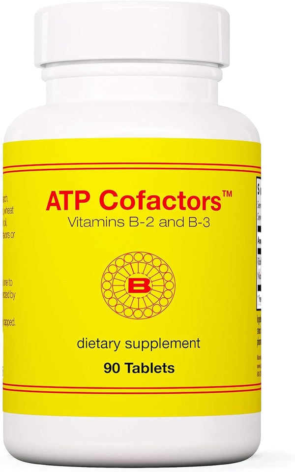 ATP Cofactors Supplement - Vitamin B Complex for Men & Women, High Potency Tablets with Vitamin B2, B3, 90 Count