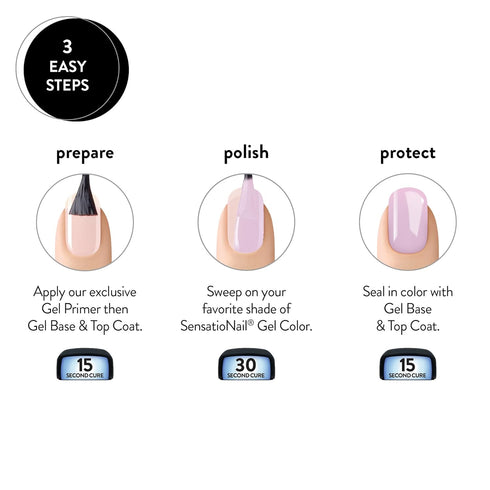 Sensationail Gel Nail Polish - Smell the Roses, At Home Quick-Cure Polish, Glossy, Long-Lasting, Lasts Up to 2 Weeks