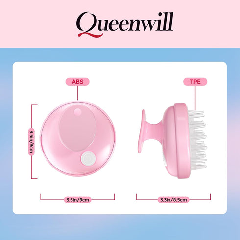 Electric Cordless Hair Scalp Massager, Portable Scrubber with 2 Modes Vibration Comb for Relaxation