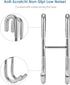 Simtive 14-Inch Shower Squeegee Set, Includes Hook and Adhesive Hook for Shower Doors, Mirror, Window, Silver