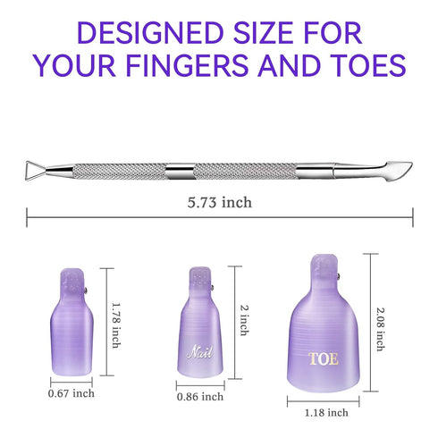 Makartt Nail Clips for Gel Polish Removal, 20 Pcs Plastic Reusable Finger and Toe Nail Soak Off Clips with Cuticle