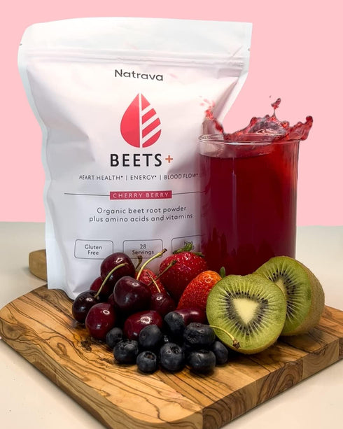 Beets+ 100% Organic Beet Root Powder Blend with Vitamins & Prebiotics for Blood Pressure Support