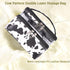 FITINI 3 Pieces Double Layer Makeup Bags, Large White Cows Waterproof Cosmetic Cases for Women Makeup Storage