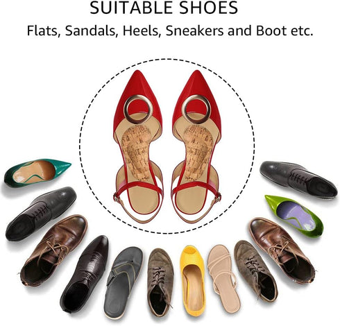 Dr. Foot's Arch Support Shoe Insoles for Flat Feet, Gel Inserts for Plantar Fasciitis, Adhesive Arch Pad for Pressure