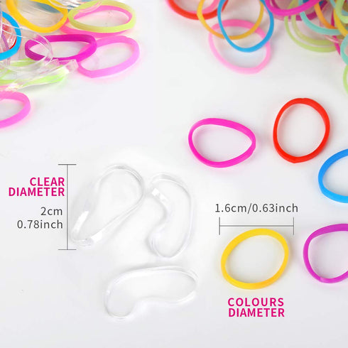 YGDZ 4000pcs Elastic Hair Bands, Clear & Colorful Hair Ties for Baby Kids Toddlers (2000pcs Clear + 2000pcs Colorful)