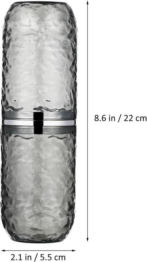 2Pcs Travel Toothbrush Case with Lid, 8.6x2.2x2.2in Portable Holder, Transparent 3D Pattern