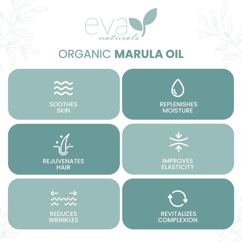 Organic Marula Oil for Face and Hair, 100% Virgin Moisturizing Beauty Oil - Cold Pressed, Natural Anti-Aging Formula - Non-greasy, Unrefined, Rich in Omegas & Antioxidants - 2oz.