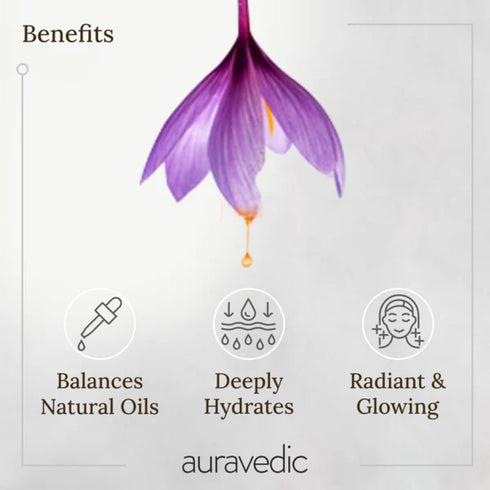 Kumkumadi Oil - Pure Saffron for Ultra Radiant Skin, Ayurvedic Oil for Dull, Dehydrated Skin, 3.38 Fl Oz