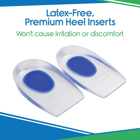 Kids Heel Cups for Pain Relief (2 Pairs) - Silicone Gel Inserts for Plantar Fasciitis, Bone Spur, Orthopedic Support