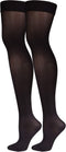 Truform Women's Compression Stockings, 20-30 mmHg, Thigh High Length, Closed Toe, Opaque, Large Black