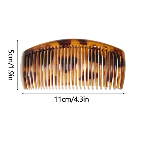 Furling Pompoms Pack of 6 Plastic Side Hair Combs for Women, Wide Tooth Comb for Curly Hair, Hair Clips for Girl Twist Combs Bridal Wedding Hair Comb for Women (Coffee, Black)