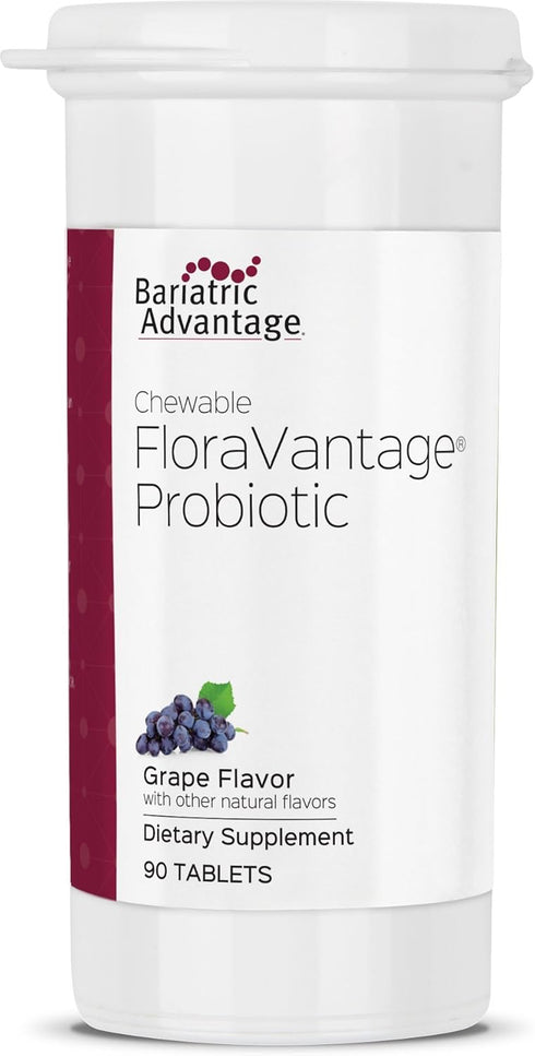 Bariatric Advantage Chewable FloraVantage Probiotic - 10 Billion CFUs for Gut Health & Immune System - Vegetarian &