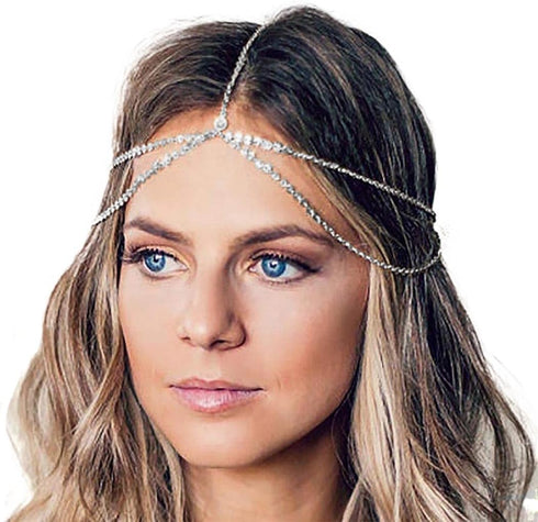 Yean Gold Sequins Head Chain, Bohemian Hair Jewelry Headpiece, Festival Headband Accessories for Women