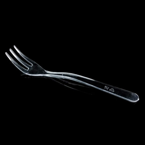 LORESO Clear Mini Plastic Forks - Tasting Mini Forks 100CT, 3.8 Inches, BPA Free, Reusable for Fruit and Dessert