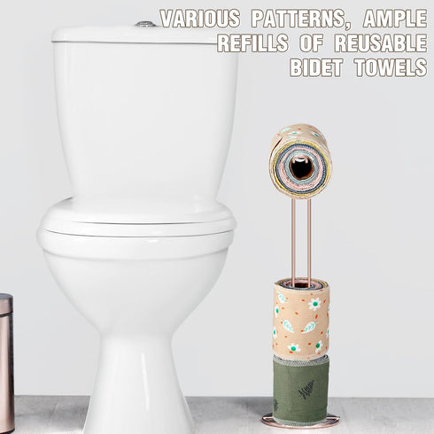 50 Pcs Reusable Toilet Washable Bidet Towels, Absorbent Cotton Paperless Towels Roll for Kitchen
