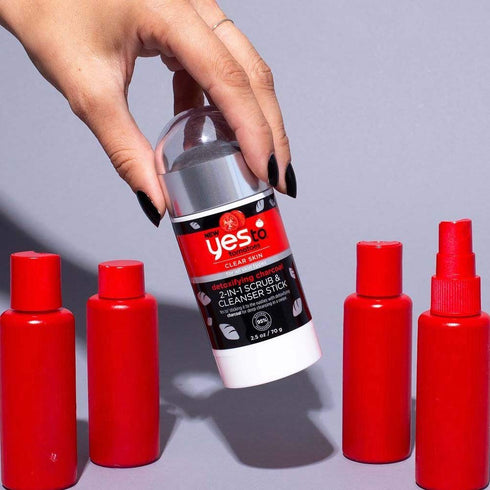 Yes To Tomatoes Detoxifying Charcoal 2 in 1 Face Scrub and Cleanser Stick for Blemish Prone Skin