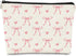 Pink Coquette Bow Aesthetic Makeup Cosmetic Bag, Cute Trendy Preppy Makeup Pouch, Gifts for Preppy Stuff