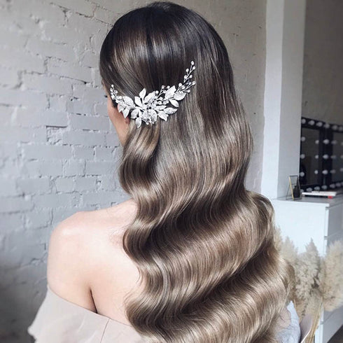 Latious Silver Bride Wedding Hair Comb, Crystal Bridal Side Comb, Rhinestone Hair Accessories