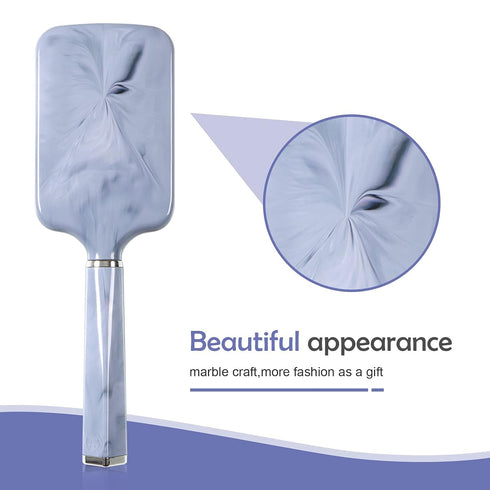 WIN SUN Paddle Brush with Air Cushion - Marble Effect, Good for Detangling, Straightening Hair and Blow Drying