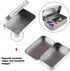 AKOAK 3 Pcs Silver Rectangular Empty Hinged Tins, 3.7 x 2.4 x 0.8 Inches for First Aid, Crafts