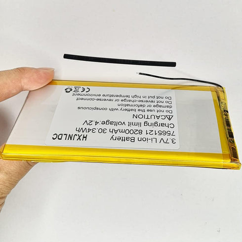 HXJNLDC 3.7V 8200mah 7565121 3.7-5V 2-Wire DC Rechargeable Lithium Polymer Replacement Battery for DIY Electronic