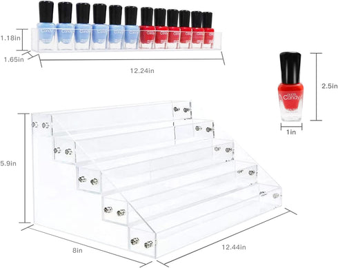 Kingtaily Nail Polish Organizer, 5 Layers Acrylic Display Rack, Cosmetics Storage, Unisex by Kingtaily