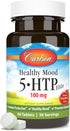 Carlson Healthy Mood 5-HTP Elite, 100 mg with Vitamin B6, Mood Support Supplement, 60 Tablets