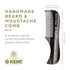 Kent 81T Black Graphite X-Small Beard and Mustache Pocket Comb, Fine Toothed for Facial Hair Grooming, Hand-Made