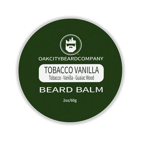 Oak City Beard Company - Tobacco Vanilla Beard Balm, 2 Ounce, Conditioner with Tobacco, Vanilla, Guaiac Wood