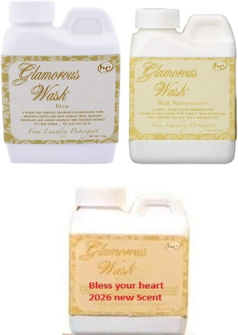 TYLER CANDLE COMPANY Tyler Glamorous Wash Laundry Detergent Liquid 4oz Gift Set (Diva, High Maintenance,