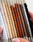 Heliums Thin Seamless Hair Ties - Beige Blonde, 6mm Nylon No Damage Ponytail Holders, 18 Pack