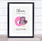 The Card Zoo New Baby Birth Details Christening Nursery Initial O Owl Keepsake Gift Print